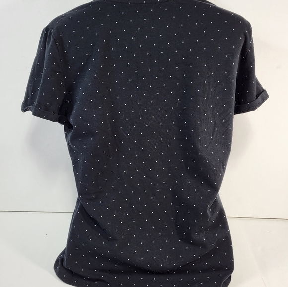 Lord & Taylor Black Polka Dot Petite Tee - Picture 3 of 5